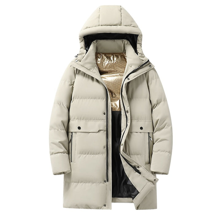 Herren langer gesteppter Winterparka mit Kapuze, wasserabweisender Außenhülle & wärmereflektierendem Innenfutter Drune