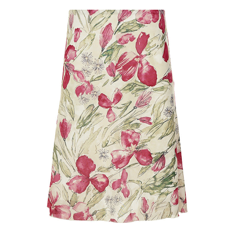 Damen Midirock mit floralen Mustern und elegantem Schnitt Drune