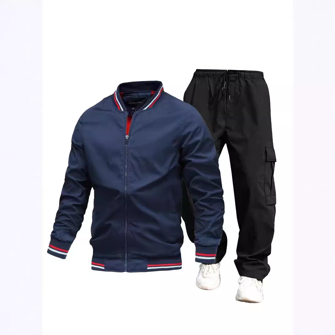 Herren Sportliche Jacke und Cargo-Hose Set Drune