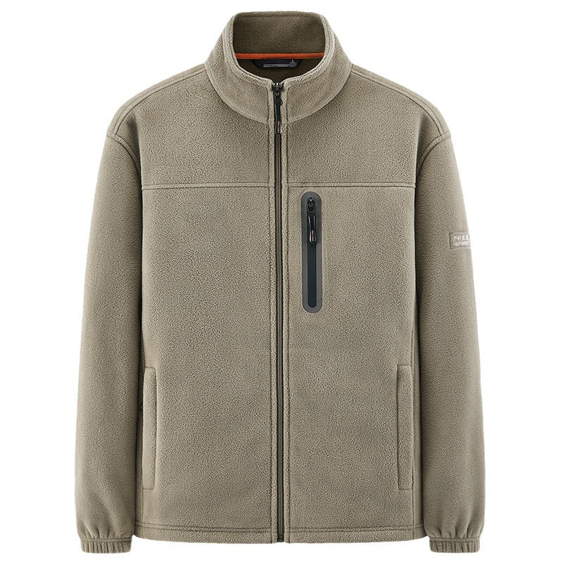 Herren Weiche Fleecejacke mit hohem Kragen Drune