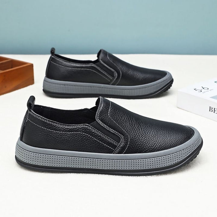 Herren Bequeme Slip-On Sneakers aus Leder Drune