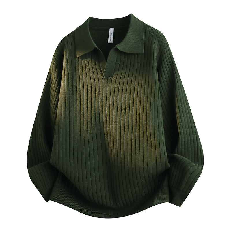 Damen Eleganter Grobstrickpullover mit Kragen Drune