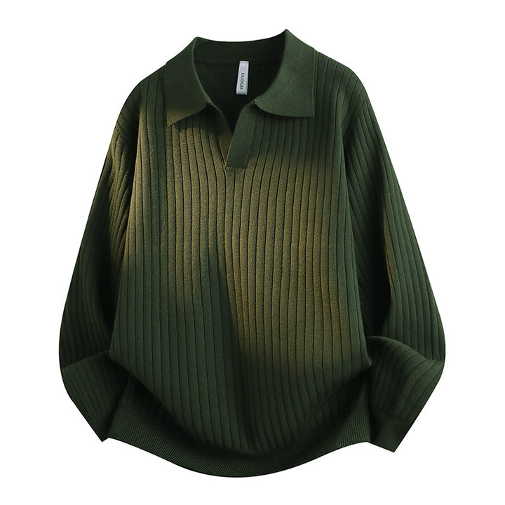 Damen Eleganter Grobstrickpullover mit Kragen Drune