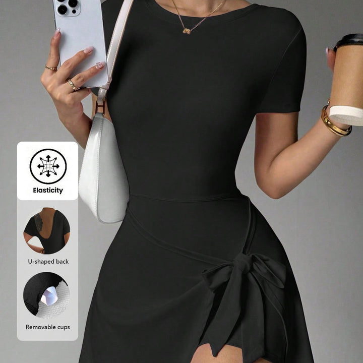 Damen Sportliches Wickel-Kleid Drune