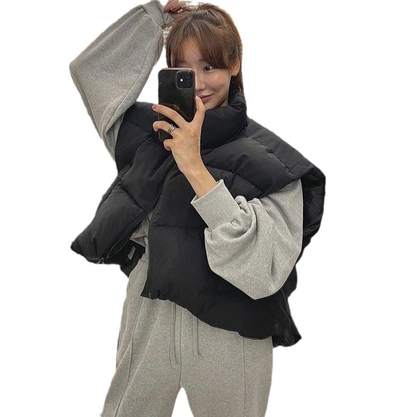 Damen Daunenweste mit hohem Kragen und modernem Oversized-Schnitt Drune