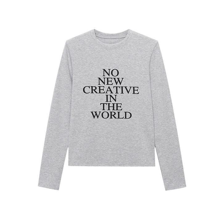 Damen Langarmshirt mit kreativem Aufdruck und modischem Schnitt Drune