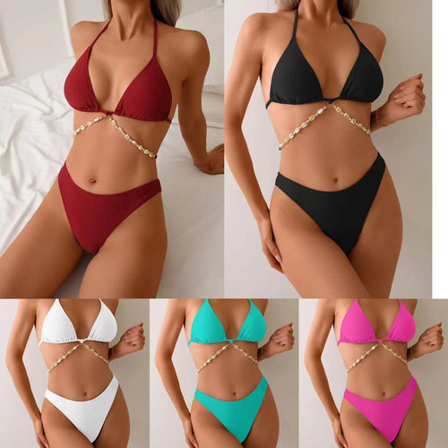 Damen Bikiniset mit eleganter Muschelverzierung Drune
