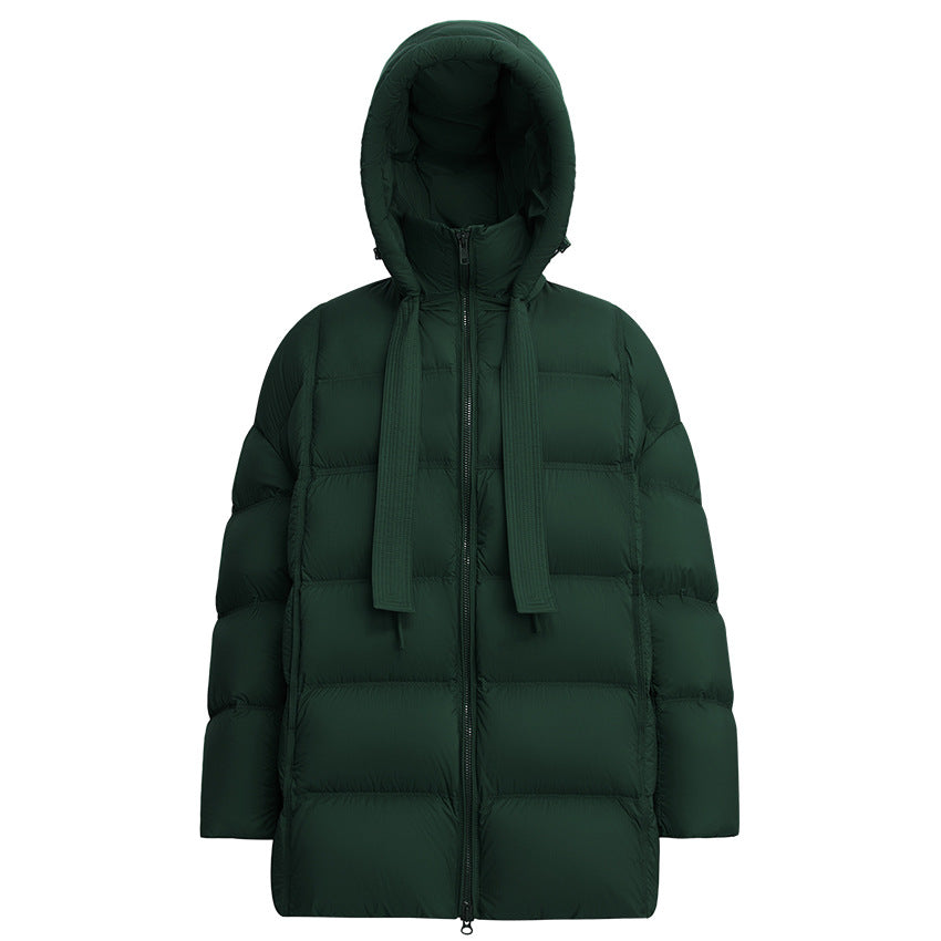 Damen Steppige wärmende Daunenjacke mit Kapuze und weiter Silhouette Drune
