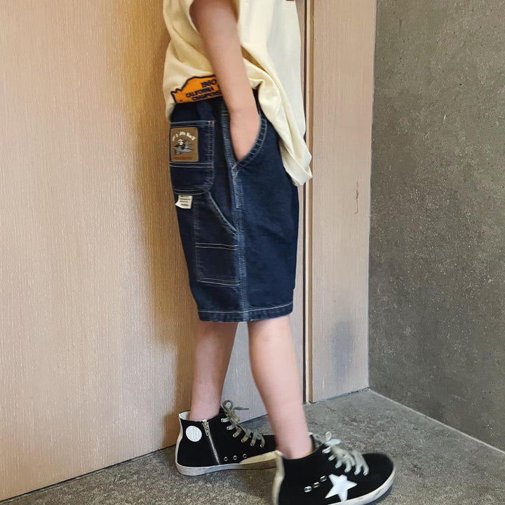 Jungen lässige Jeans-Shorts mit großen Taschen Drune
