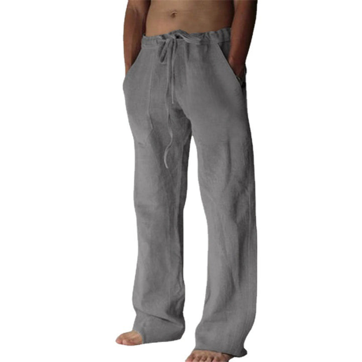Herren nan lockere Leinenhose mit weitem Bein und Kordelzugbund Drune