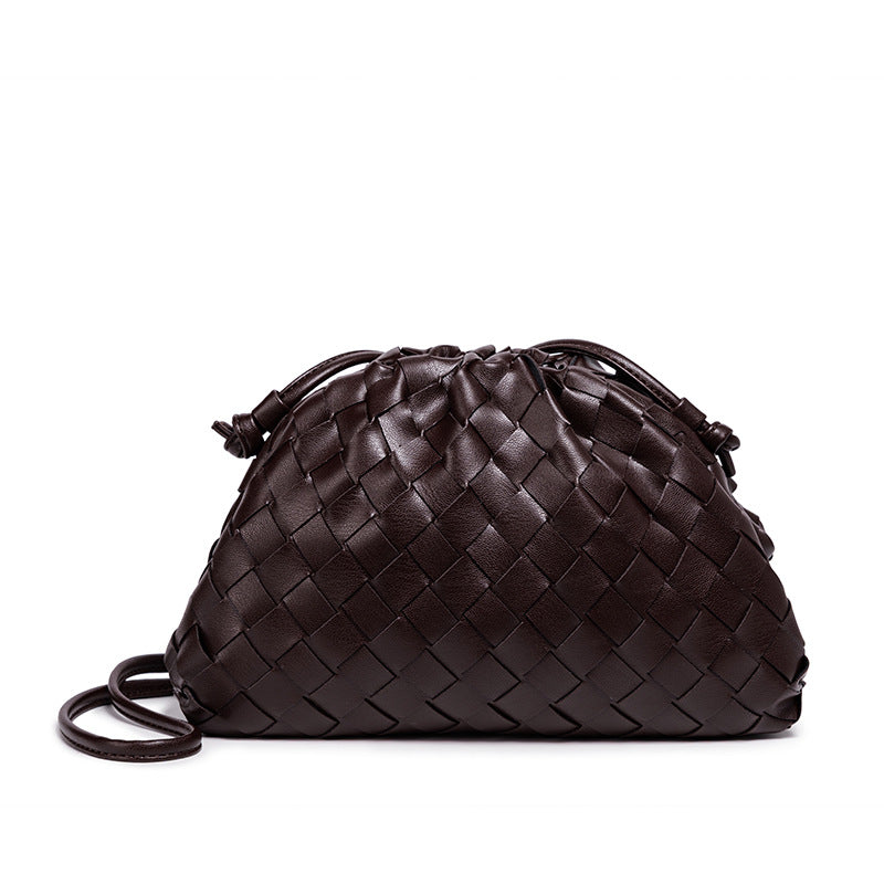 Drune | Leder Umhängetasche für Damen - Minimalistische Gewebte Tasche