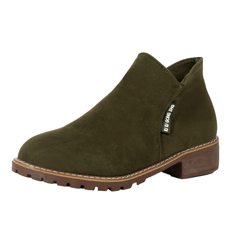 Damen nan elegante Chelsea-Ankleboot aus Veloursoptik mit seitlichem Reißverschluss und profilstarker Laufsohle Drune