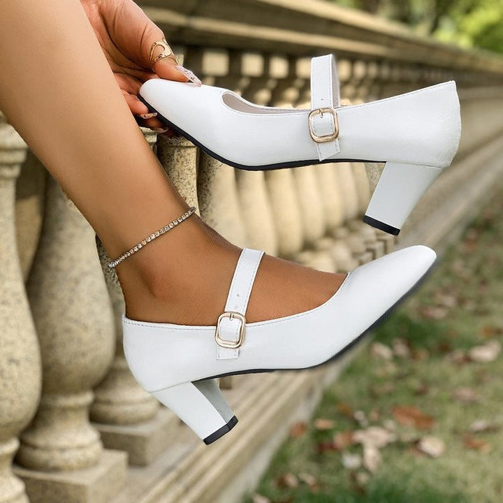 Damen elegante Pumps mit modischer Schnalle Drune
