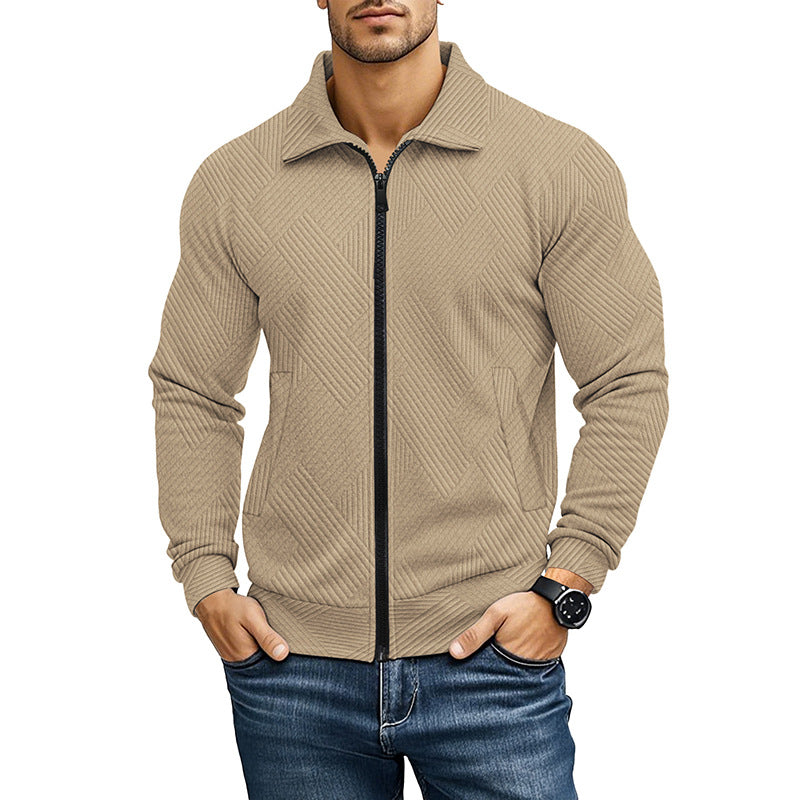 Herren bequeme und stylische Kapuzenjacke mit strukturiertem Gewebe Drune