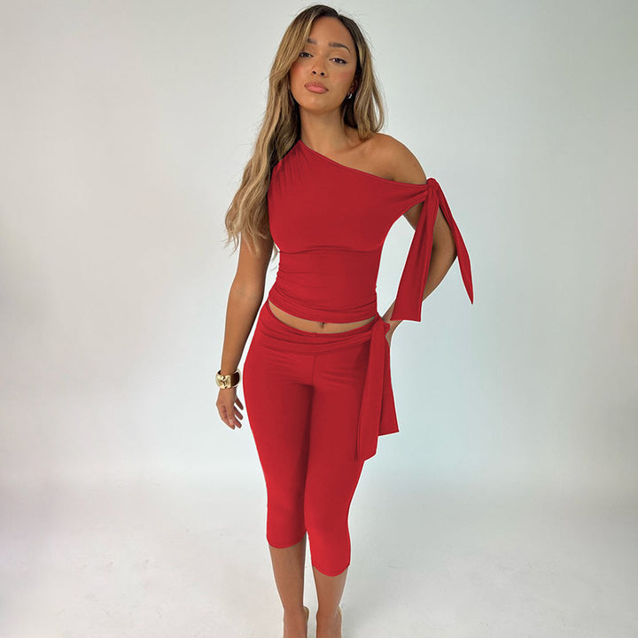 Damen Einseitiger Jumpsuit mit exklusiven Drapierungen Drune