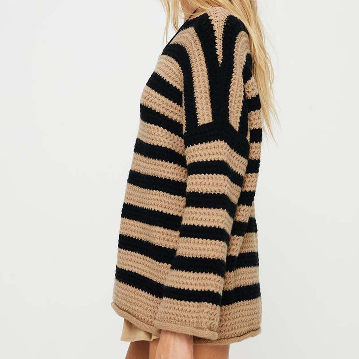 Drune | Gestreifter Strickpullover Mit Sanften Farben