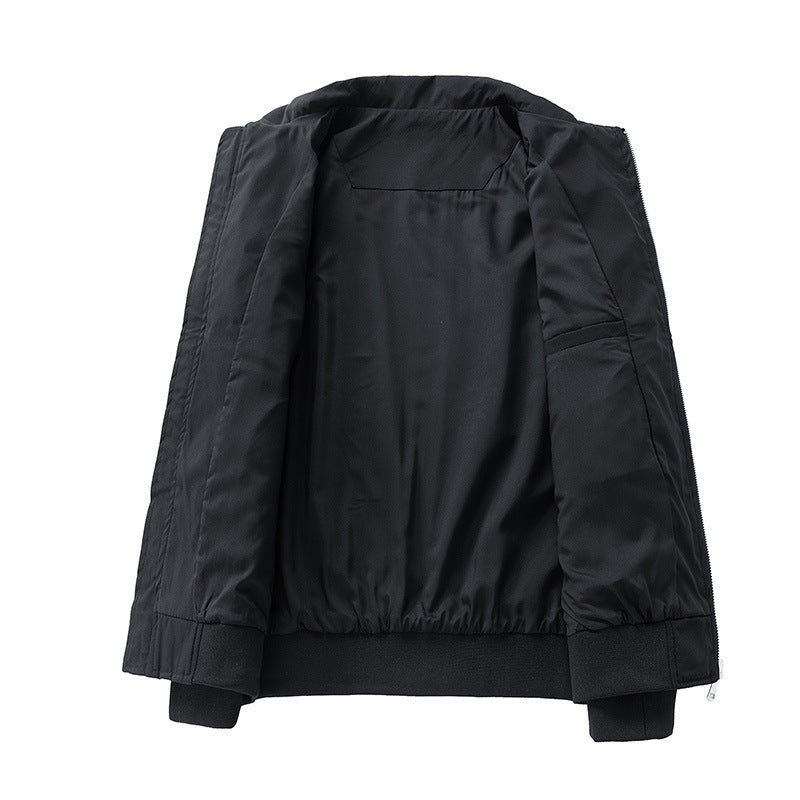 Herren Leichte Oversize-Bomberjacke aus winddichtem Nylon mit Reißverschluss, Brusttasche und Rippbündchen Drune
