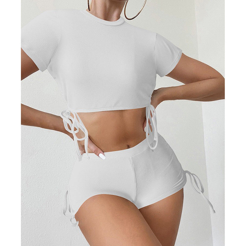 Damen Crop-Top und Shorts Set Drune