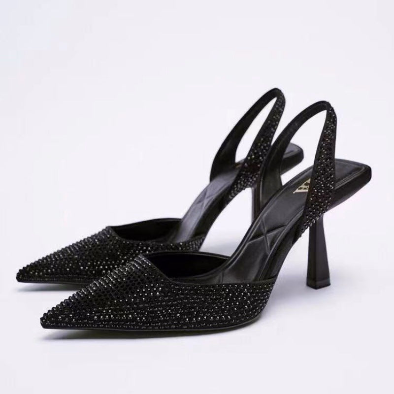 Damen Glamouröse Slingback-Pumps mit Strassverzierungen Drune
