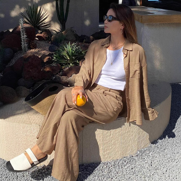 Damen Bequemes Lounge-Set aus leichtem Stoff mit eleganten Details Drune