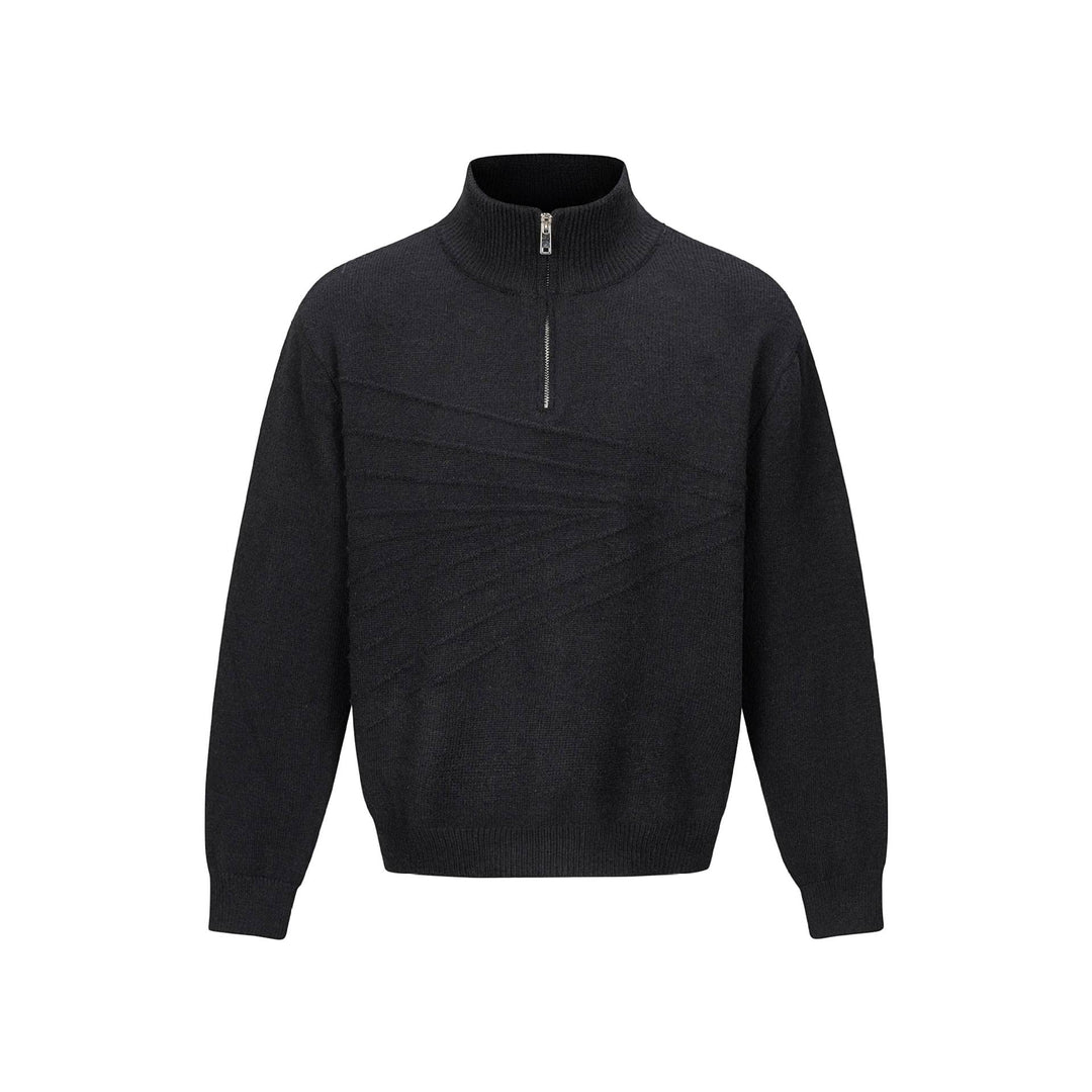 Herren Halbzip-Strickpullover mit Rippenkragen Drune