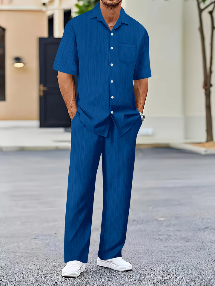 Herren Freizeitanzug mit eleganter Textur und praktischen Taschen Drune
