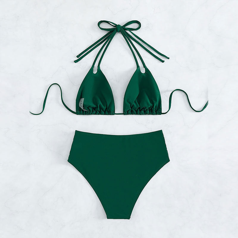 Damen Hochgeschnittener Bikini mit modischen Cut-Outs Drune