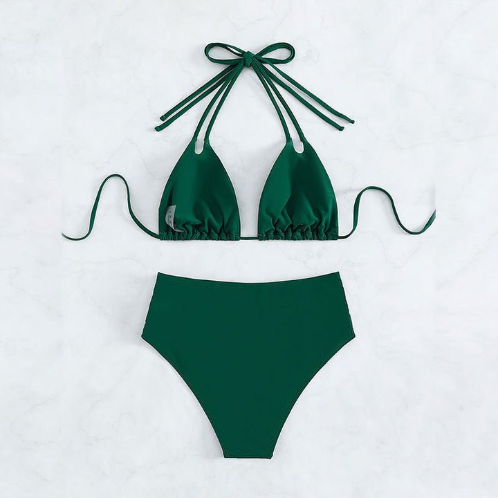 Damen Hochgeschnittener Bikini mit modischen Cut-Outs Drune