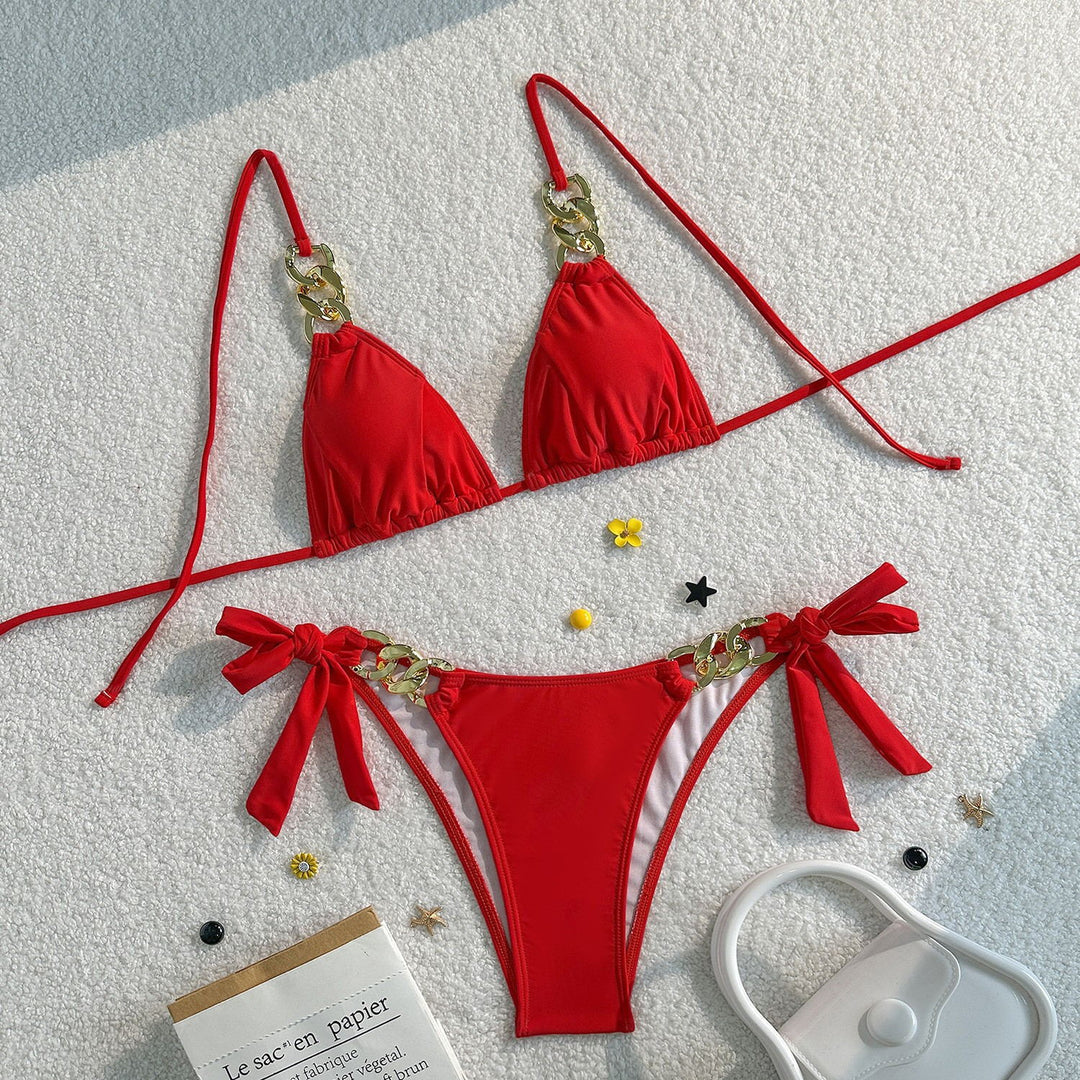 Damen Triangel-Bikini mit elegantem Ketten-Detail Drune