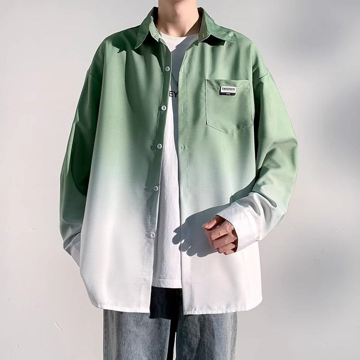 Herren Hemdjacke mit modernem Farbverlauf und praktischer Brusttasche Drune
