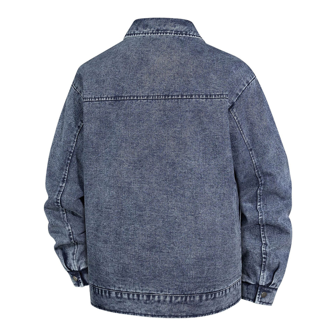 Herren Oversized Jeansjacke mit Stonewash-Effekt und aufgesetzten Taschen Drune