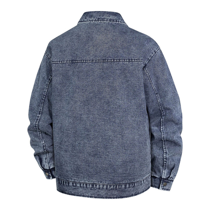 Herren Oversized Jeansjacke mit Stonewash-Effekt und aufgesetzten Taschen Drune