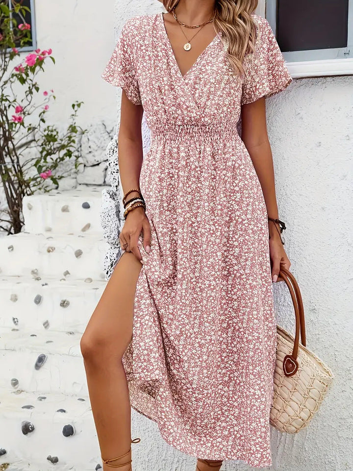 Damen Maxi-Kleid mit floralen Mustern Drune