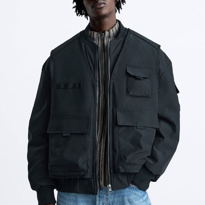 Herren Utility-Blouson mit Mehrfach-Taschen und Stehkragen Drune