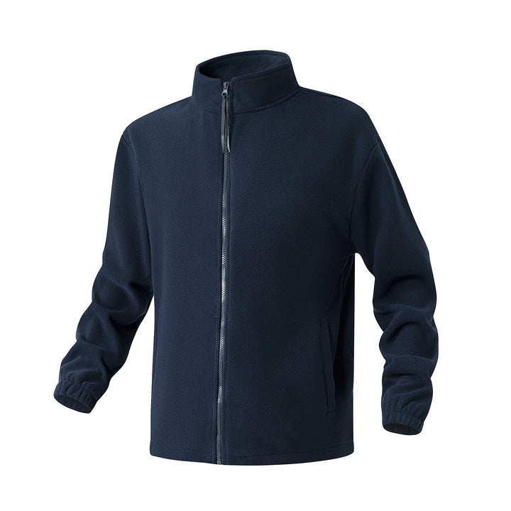 Herren Fleecejacke mit Stehkragen, durchgehendem Reißverschluss und elastischen Bündchen Drune