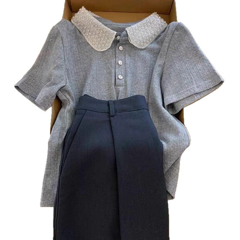 Damen Polo-Oberteil mit elegantem Kragen Drune