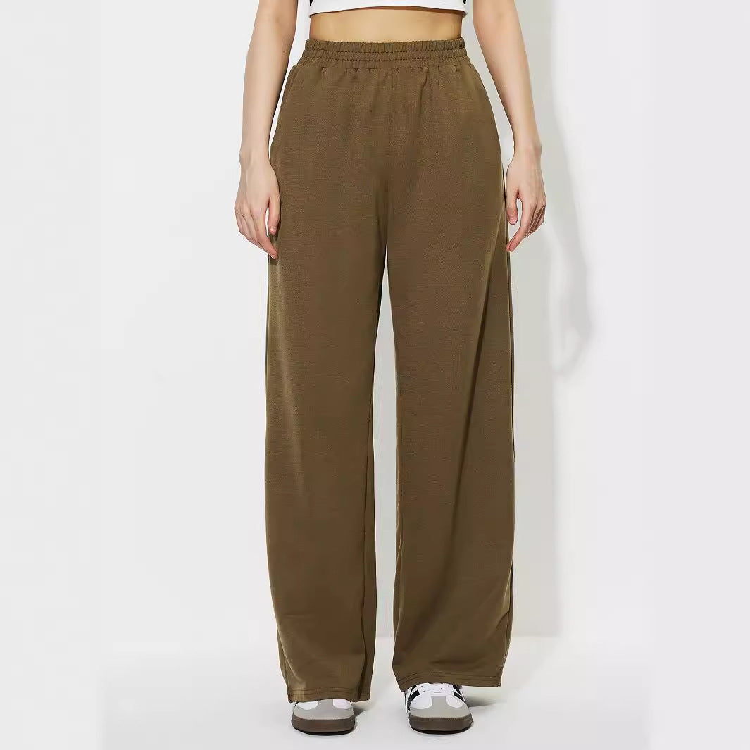 Damen weite Freizeithose aus leichtem Material mit elastischem Bund Drune