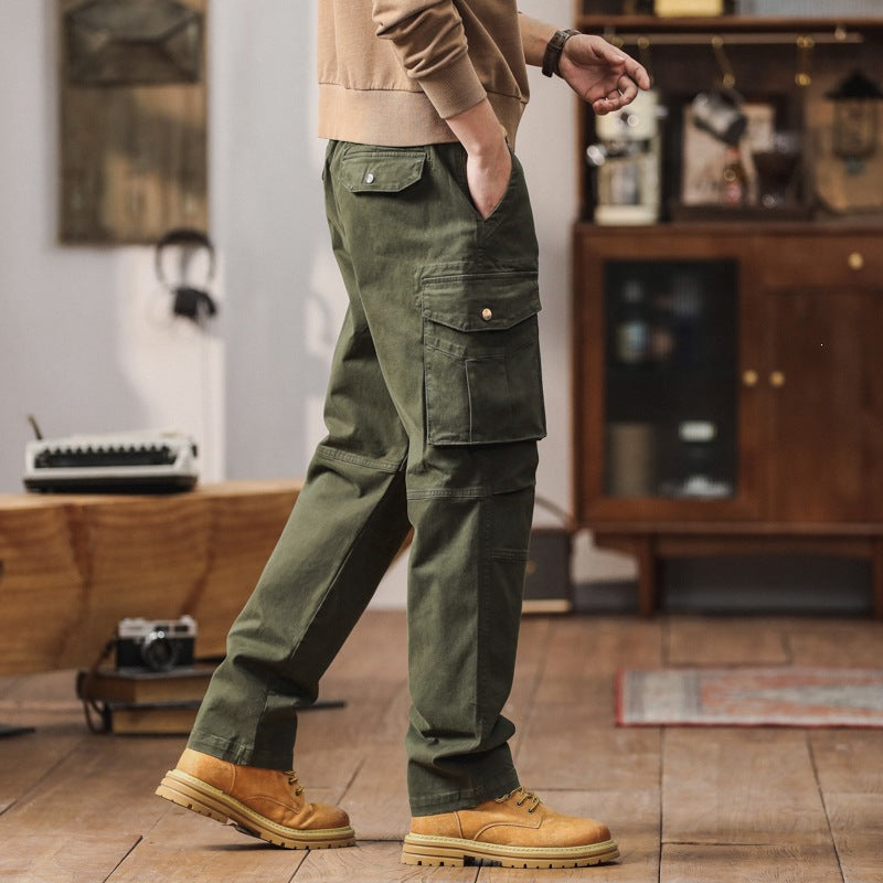 Herren Robuste Relaxed-Fit Cargohose mit verstärkten Knien und Mehrfach-Taschen Drune