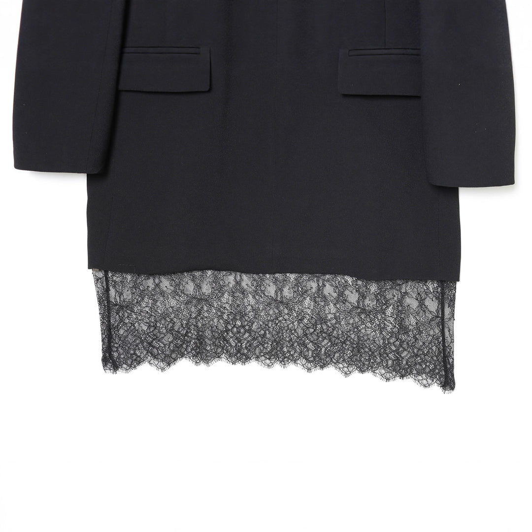 Damen nan taillierter Longblazer mit spitzensaum und Pattentaschen Drune