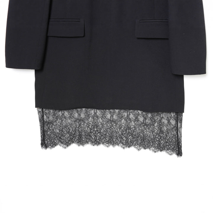 Damen nan taillierter Longblazer mit spitzensaum und Pattentaschen Drune