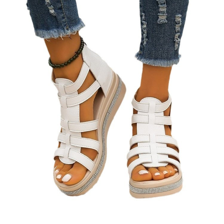 Damen Plateau-Sandalen mit verstellbarem Riemendesign und komfortablem Fußbett Drune