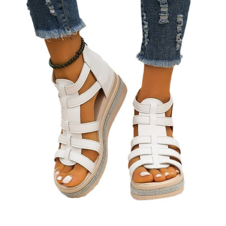 Damen Plateau-Sandalen mit verstellbarem Riemendesign und komfortablem Fußbett Drune