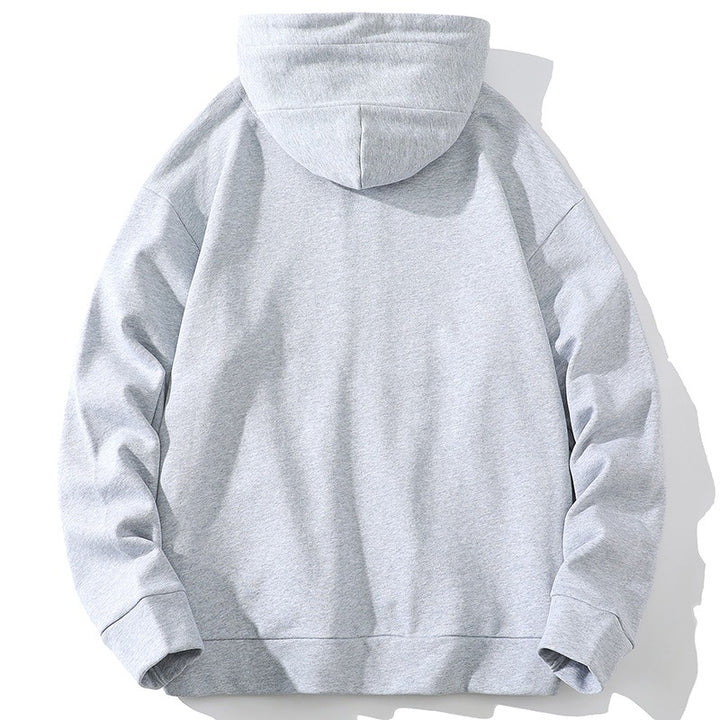 Unisex Oversize Kapuzen-Zipjacke aus weichem Fleece mit durchgehendem Reißverschluss und Eingrifftaschen Drune