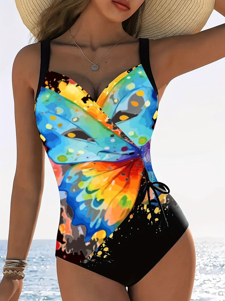 Damen Sportlicher Badeanzug mit modischem Farbmix und verstellbarem Schnitt Drune