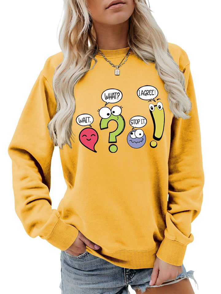 Damen lässiger Pullover mit humorvollem Print Drune