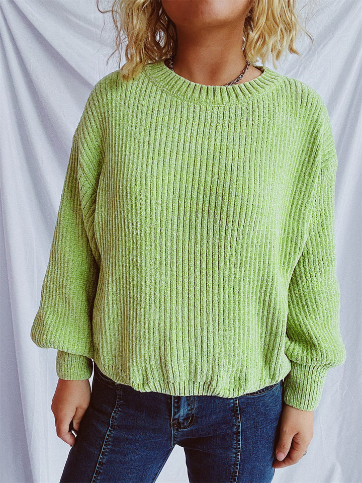 Damen Grobstrickpullover mit weitem Schnitt und strukturiertem Design Drune