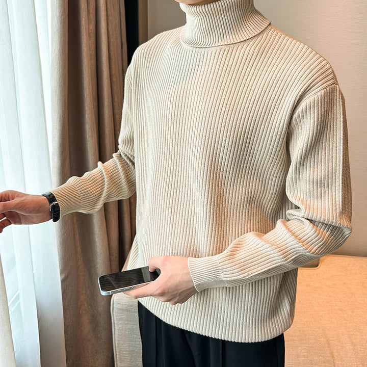 Herren Strickpullover mit hohem Kragen Drune