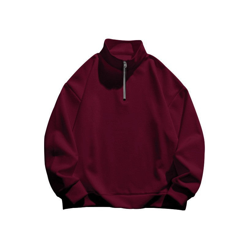 Unisex Relax-Halbzip-Sweatshirt mit hohem Stehkragen, Raglanärmeln und leicht angerauter Innenseite Drune