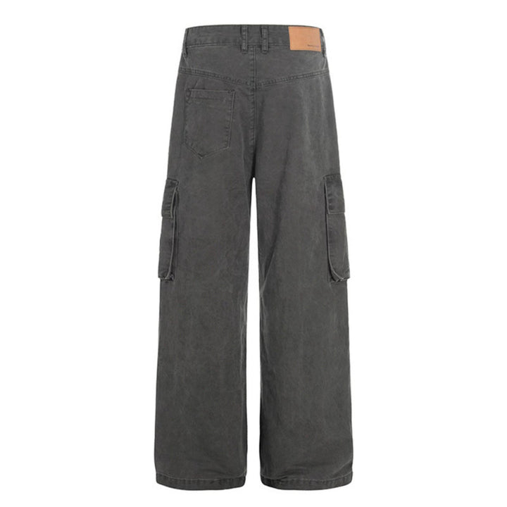Damen Hochtaillierte Utility-Cargohose im eingewaschenen Look mit weitem Bein Drune