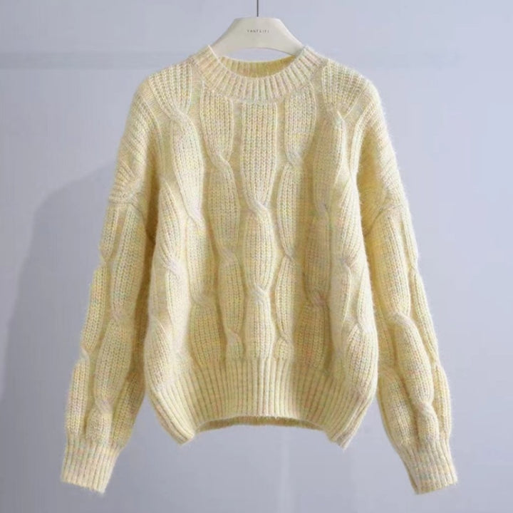 Damen Grobstrickpullover mit innovativem Wellenmuster Drune